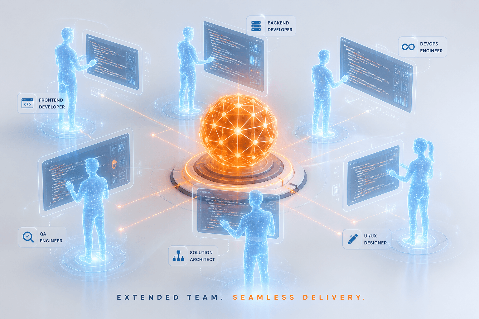 Holographic engineers around a neural delivery hub